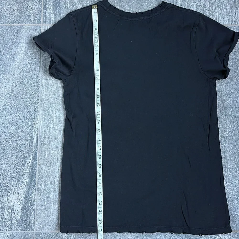 NWOT Recycled Karma “LONE” Howling Wolf Graphic Tee in Black Short Cuff Sleeve S - Picture 14 of 15